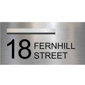 Numero Stainless Steel Custom Letterbox & House Sign Etched - Medium Rectangle