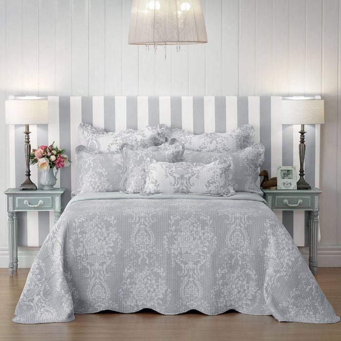 Bianca Florence Grey Bedspread Set King Single