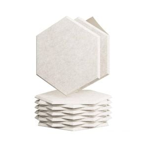 iDEER LIFE Acoustic Foam 12PCS Sound Absorbing Panels Wall Tiles (Hexagon Shape- Sand)
