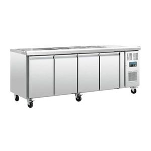 Polar 4 Door Counter Fridge U-series Undercounter Stainless Steel 553l 860x2230x700mm