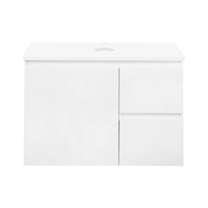 CIBO 750mm White Nordic Wall Hung Bathroom Vanity With Solid Surface Top
