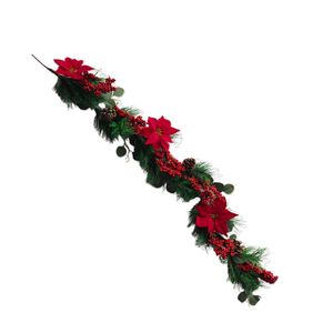 Un-Real 120cm Artificial Christmas Poinsettia Garland