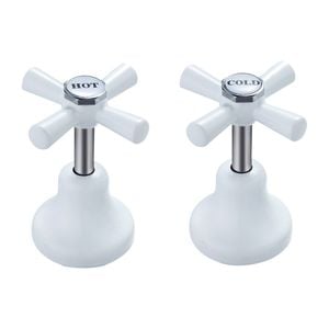 Shaw & Mason White Easy Clean Basin Top Assembly - Pair