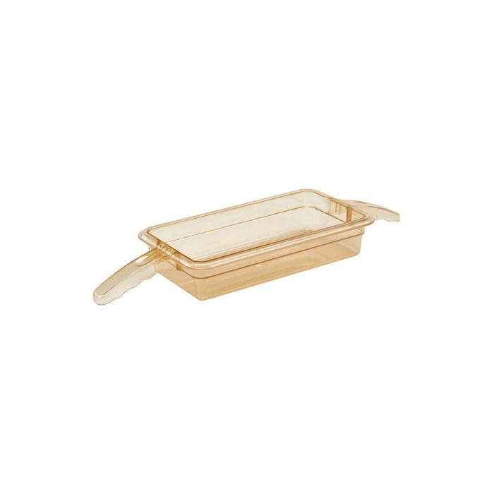 Cambro 1/3 Size Food Pan High Heat Polycarbonate Amber Double Handle 176x325x65mm / 2.4Lt