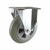 Easyroll 200mm Grey Rubber Fixed Plate Castor