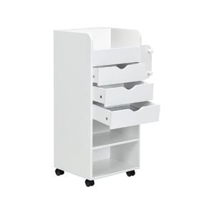 Costway 3 Drawer Mobile Filie Cabinet Storage Bedside Table