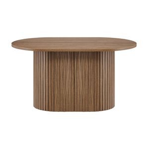 Design Square Galene Oval Wooden Coffee Tea Table 80cm Walnut