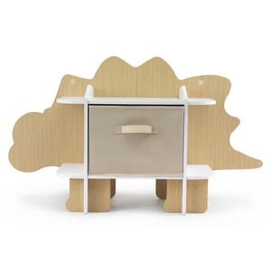Keezi Dinosaur Kids Bookshelf 2-Tier Bookcase Wooden with with Fabric Drawer