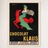 Galrie Stunning Vintage Chocolate Klaus Advertising Poster by Leonetto Cappiello Artwork, Wood Frame, A4 21 x 30cm (8 x 12inch)