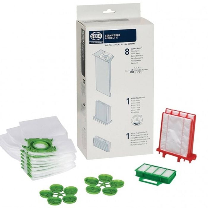 Sebo Vacuum Service Kit 8pk Bags Motor Filter & Hepa Filter Kit (6695ER)