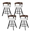 4x Artiss Bar Stools Swivel Kitchen Chairs Metal Legs Bentwood Counter White Pu