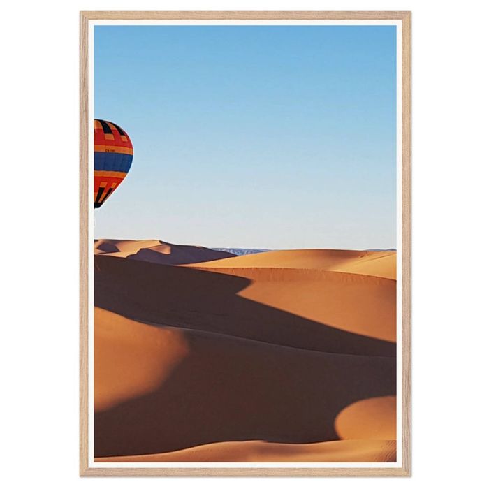Galrie Stunning Hot Air Balloon Art Print Over Desert Landscape, Wood Frame, A0 84 x 119cm (33 x 47inch)
