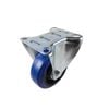Easyroll 100mm 150kg Blue Elastic Rubber Fixed Plate Castor - 100mm