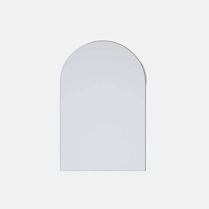 Future Glass Arch Framed Mirror - 760 x 500mm - White