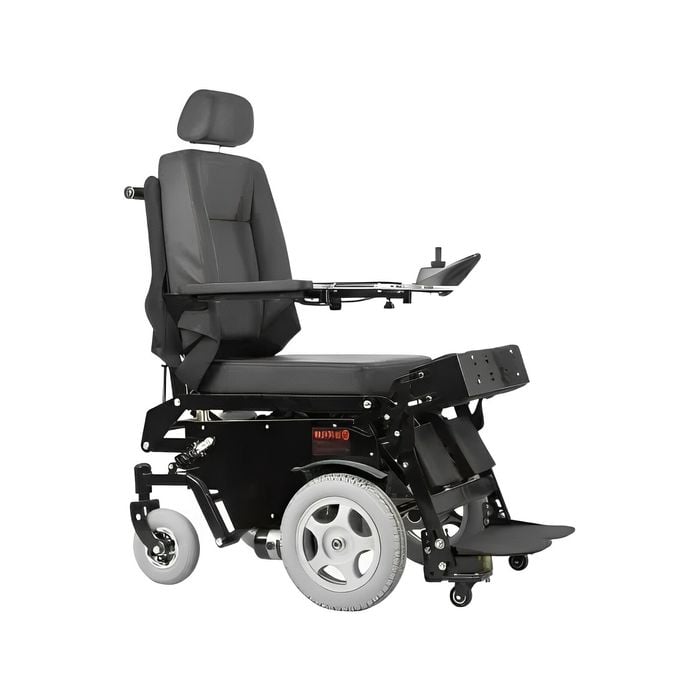 Full Standing Wheelchair Electric Mobility Aid With Back And Footrest Electrically Adjustable