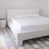 Bulbul Home 375tc Fitted Sheet & Pillowcase Bedding Set Snow White Double