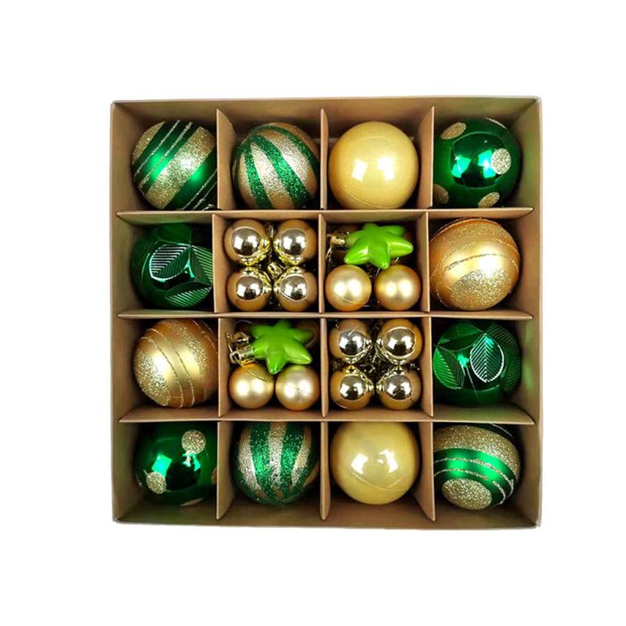 Catzon 42 Pcs Christmas Balls Colored Shatterproof Plastic Baubles for Xmas Party-Set6