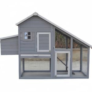Yes4pets Grey Large Chicken Coop Rabbit Hutch Ferret Guinea Pig Cage Hen Chook Cat Kitten House
