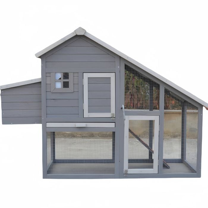 Yes4pets Grey Large Chicken Coop Rabbit Hutch Ferret Guinea Pig Cage Hen Chook Cat Kitten House