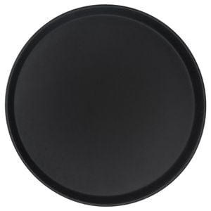 Argon Tableware Round Serving Tray - 45.5cm Reusable Non Slip Stackable Rubberized Surface Platter Food Drinks Tray