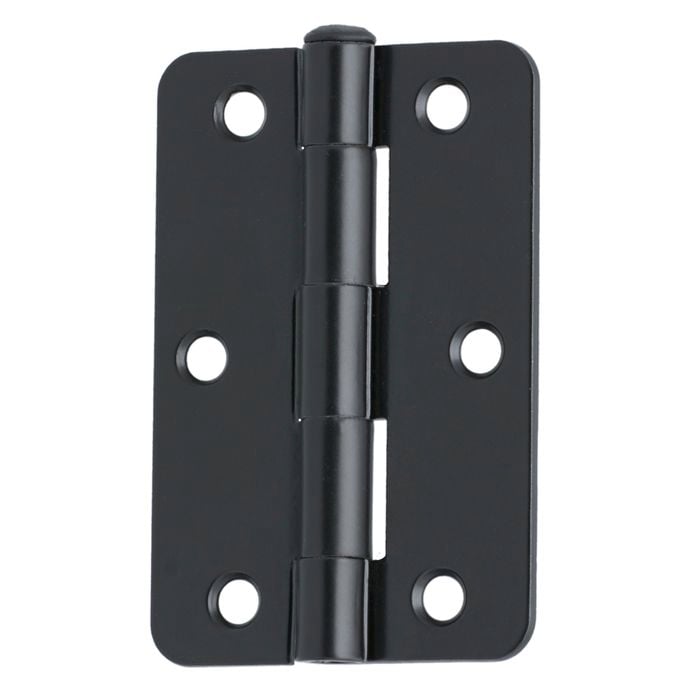 Miles Nelson 90 x 60mm Matt Black Loose Pin Butt Rad Edge Hinge