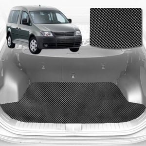 6D Diamond Car Boot Mat for VolksWagen Caddy Front Only2021-Current-Cargo Mat-Black-Outback GT