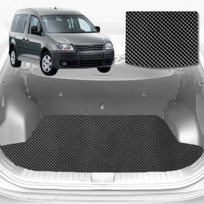6D Diamond Car Boot Mat for VolksWagen Caddy Front Only2021-Current-Cargo Mat-Black-Outback GT
