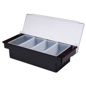 Beaumont Condiment Holder 4 Part Plastic Black