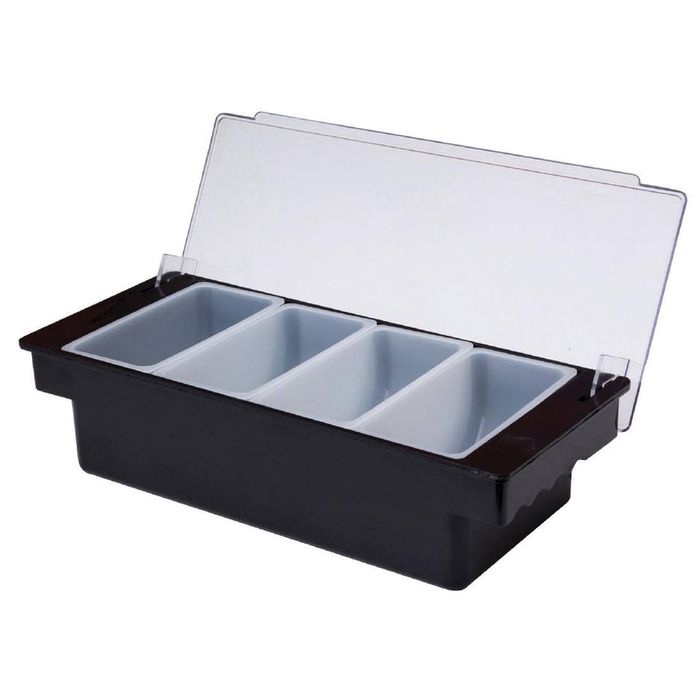 Beaumont Condiment Holder 4 Part Plastic Black