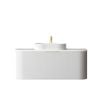 Attica Bentwood 1200mm Matte White Fluted Curved Vanity With Carrara Stone Top