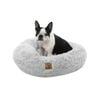 Charlie's Shaggy Faux Fur Round Calming Dog Bed Arctic White Small