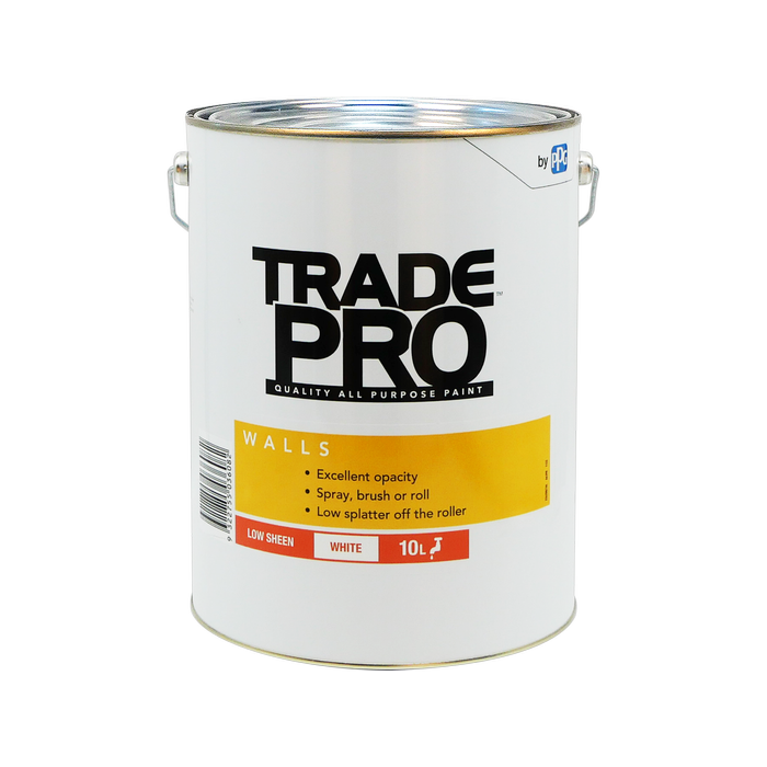 PPG Paints 10L White Low Sheen TradePro Interior Walls