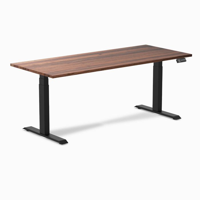 Desky Dual Hardwood Sit Stand Desk Matte Black Frame 180cm