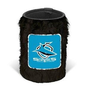 Cronulla Sharks NRL FLUFFY Beer Can Bottle Cooler Stubby Holder