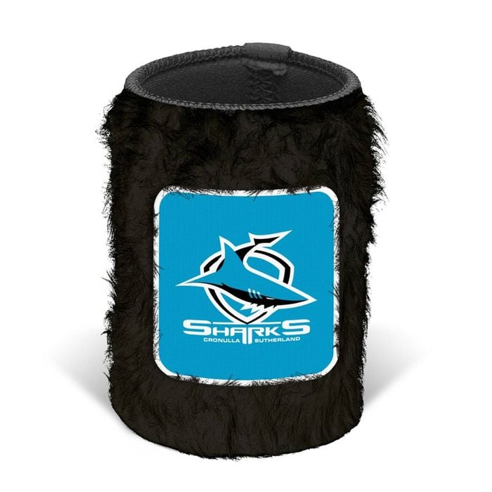 Cronulla Sharks NRL FLUFFY Beer Can Bottle Cooler Stubby Holder