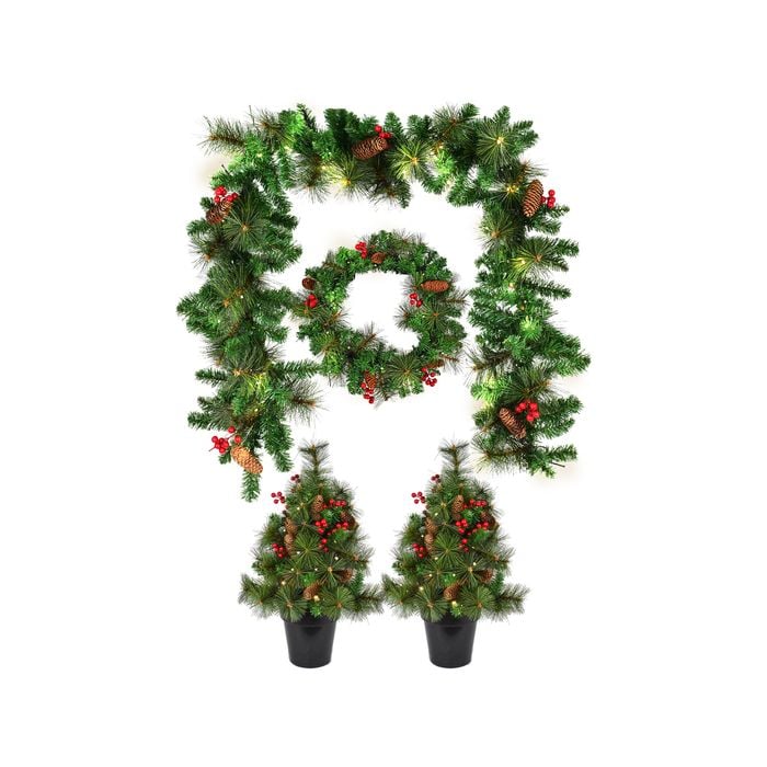 Click Festive LED Wreath, Garland and Planter Pack