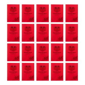 20x Spirax P103 Pp Cover Exercise Book A4 48 Pages 14mm Dotted Thirds Red