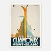 Galrie Vintage Ski Poster of Chamonix Mont Blanc: Summer and Winter Sports Art, Poster Only, A3 30 x 42cm (12 x 16inch)