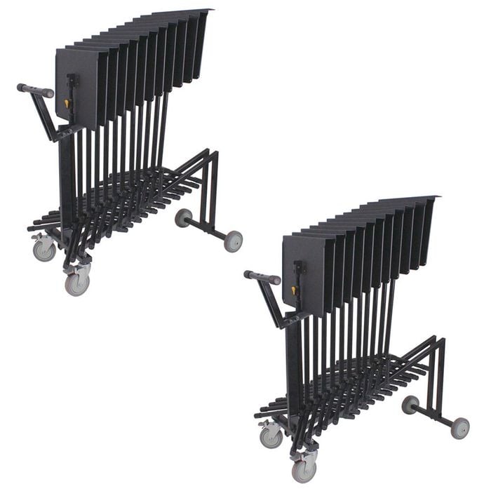 2x Hercules Pull Trolley Cart Musical Instrument Holder/Storage for Music Stands