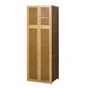 Oikiture Bamboo Wardrobe 4 Doors Clothes Storage Cabinet Hanging Rod Natural