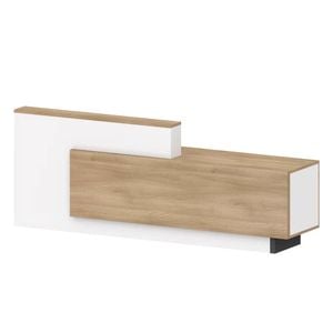 Swift 240CM Reception Desk Counter Desks Oak & White - Right Panel