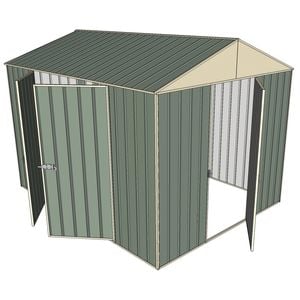 Build-a-Shed 2.3 x 3.0 x 2.3m Front Gable Double Hinged Side Door Shed - Green