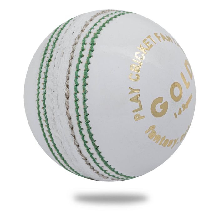Cricnix Cricket Ball Gold White Leather (6-Pack) 142g for Practice or Training