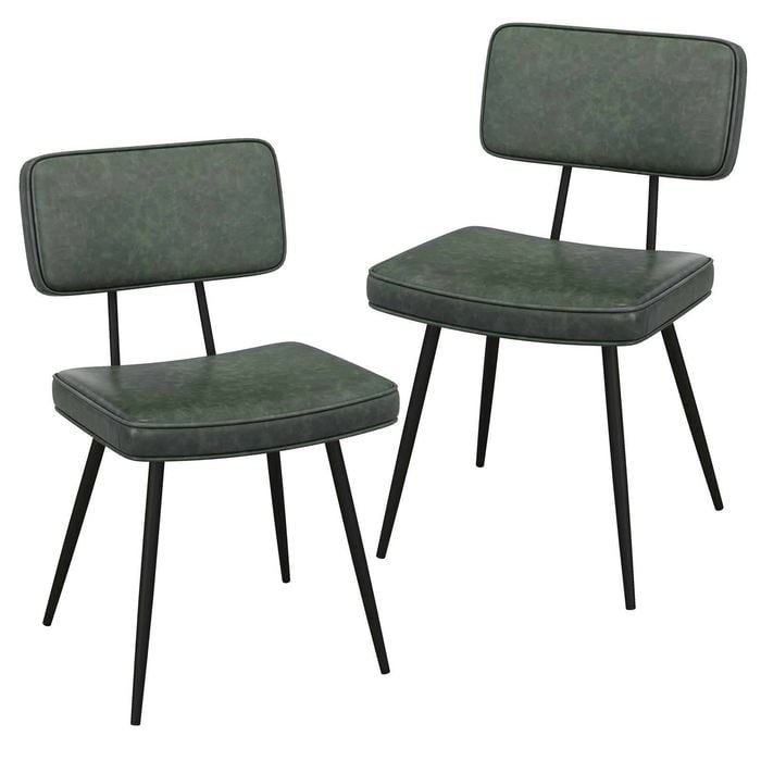 Costway 2pcs Dining Chairs Faux Leather