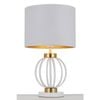 Telbix Grada Modern Table Desk Lamp Light Metal Fabric White Antique Gold