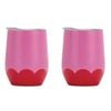 2PK Annabel Trends 295ml Stainless Steel Wave Wine Tumbler - Pink Red