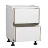 Kaboodle 600mm White 2 Drawer Base Cabinet - 600mm