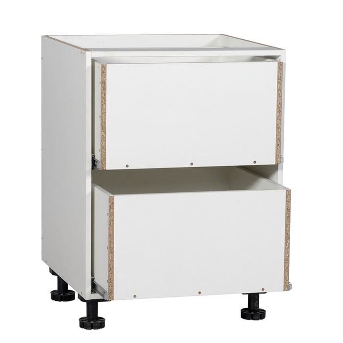 Kaboodle 600mm White 2 Drawer Base Cabinet - 600mm