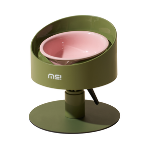 Makesure Sunflower Adjustable Pet Food Bowl/GREEN+PINK