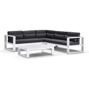 Santorini Package A Corner Lounge White & Denim Grey Cushions